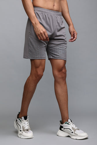 KA53 Lycra Printed Shorts | Light Grey