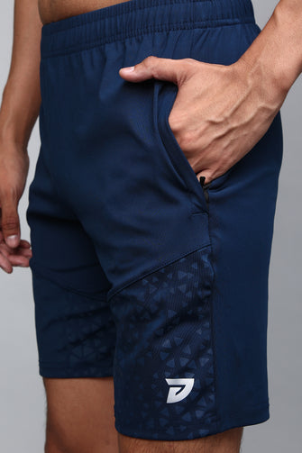 KA53 Lycra Printed Shorts | Magenta Blue