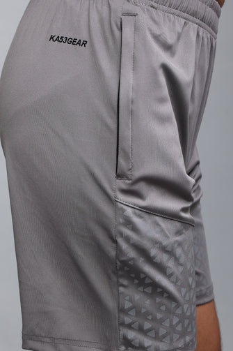 KA53 Lycra Printed Shorts | Light Grey