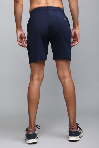 KA53 Lycra Printed Shorts | Navy Blue