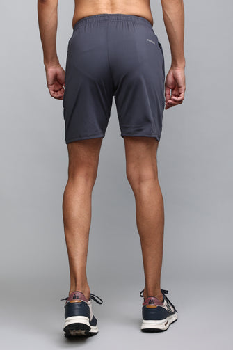KA53 Lycra Printed Shorts | Dark Grey