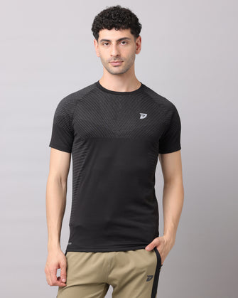 KA53 Dri-FIT Geometric T-Shirts | Black