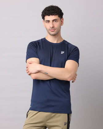 KA53 Dri-FIT Geometric T-Shirts | Navy Blue