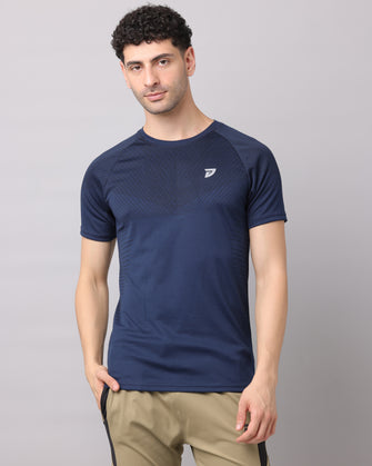 KA53 Dri-FIT Geometric T-Shirts | Navy Blue