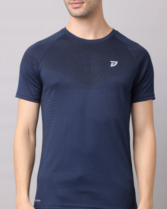 KA53 Dri-FIT Geometric T-Shirts | Navy Blue