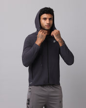 KA53 Water Resistant Wind Cheater Jacket with Hoodie | Dark Grey