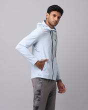 KA53 Water Resistant Wind Cheater Jacket with Hoodie | Breaker Blue