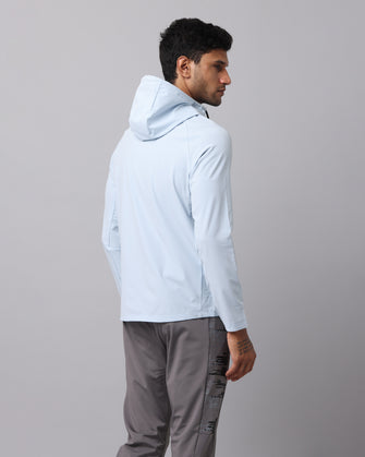 KA53 Water Resistant Wind Cheater Jacket with Hoodie | Breaker Blue