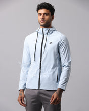 KA53 Water Resistant Wind Cheater Jacket with Hoodie | Breaker Blue