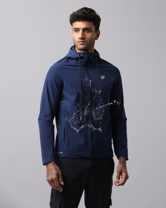 KA53 Water Resistant Wind Cheater Jacket with Hoodie | Blue