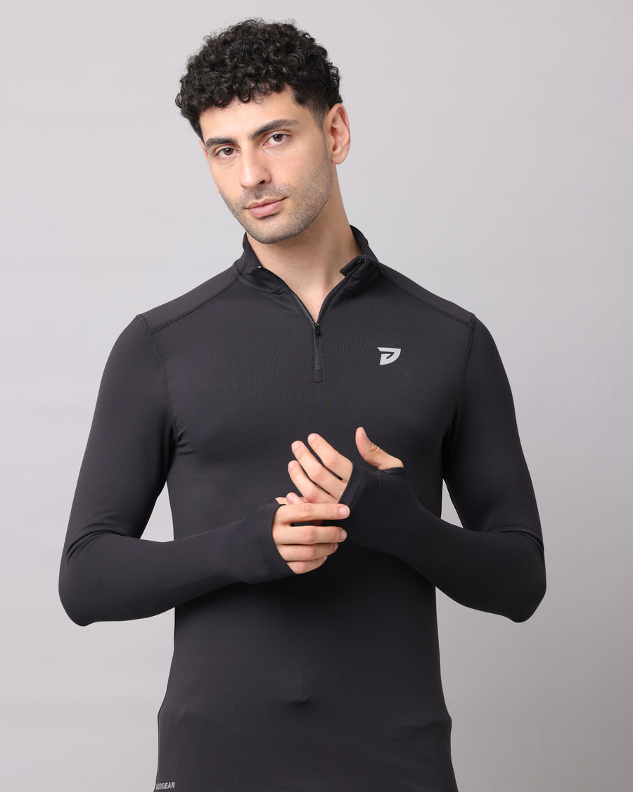 KA53 Dri-FIT Thumbhole Zipper | Black – ka53mensclub