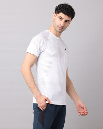 KA53 Dri-FIT Geometric T-Shirts | White