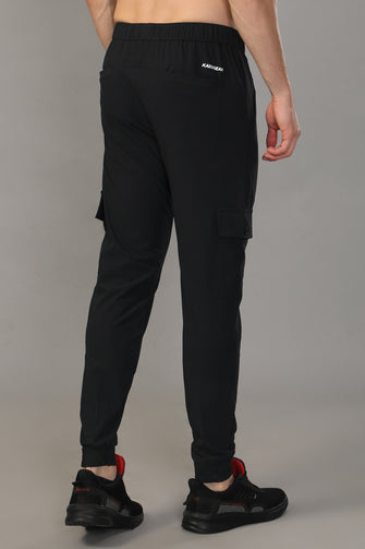 KA53 Cargo Joggers Midline Zip Trackpant | Black