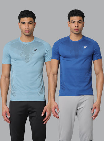 Pack of 2 KA 53 Aeroline Dri-Fit Tshirt | Airforce & Skyblue