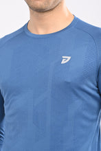 KA53 Printed Long Sleeve T-Shirt for Men | Ink Blue