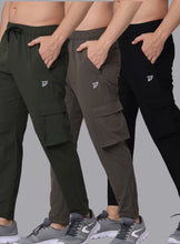 KA53 Travel Cargos Combo | Green,Medium Grey,Black