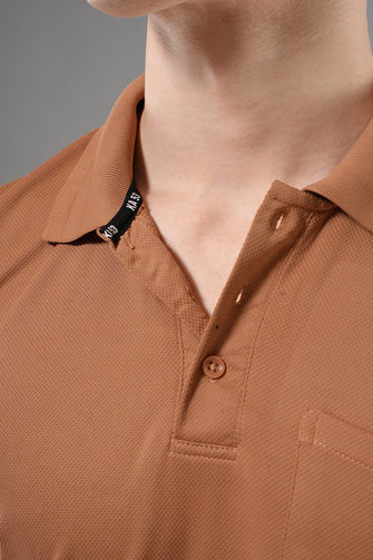 KA 53 Pocket Collar Dri-FIT T-Shirt | Brown