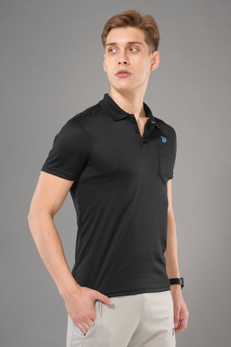 KA 53 Pocket Collar Dri-FIT T-Shirt | Black