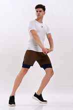 KA53 2-in-1 Compression Shorts Dark Earth