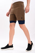 KA53 2-in-1 Compression Shorts Dark Earth