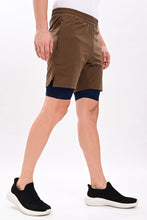 KA53 2-in-1 Compression Shorts Dark Earth