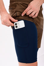 KA53 2-in-1 Compression Shorts Dark Earth