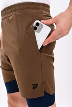 KA53 2-in-1 Compression Shorts Dark Earth