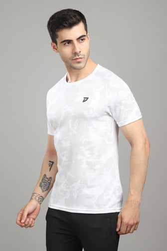 KA 53 Camouflage Round Neck Tshirt | White