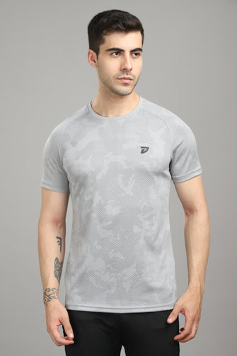 KA 53 Camouflage Round Neck Tshirt | Light Grey