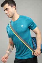 KA 53 Camouflage Round Neck Tshirt | Magenta Blue