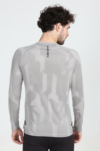 KA53 Printed Long Sleeve Tshirt | Light Grey