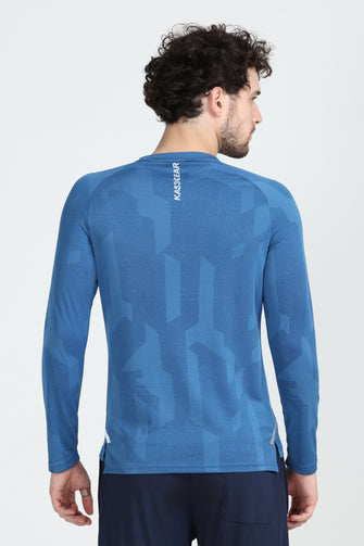 KA53 Printed Long Sleeve Tshirt |  Ink Blue
