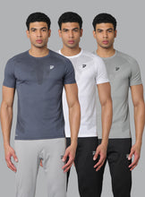 Pack of 3   KA 53 Aeroline Dri-Fit Tshirt | Darkgrey, white & Light grey