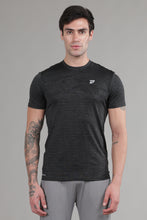 KA 53 Camouflage Jacquard Lycra Tshirt | Jet Black