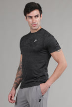KA 53 Camouflage Jacquard Lycra Tshirt | Jet Black
