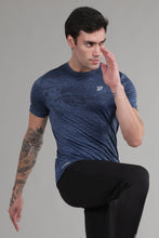 KA 53 Camouflage Jacquard Lycra Tshirt | Blue