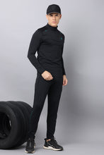 UNISEX BLACK ZIPPER LONG SLEEVE TOP | GREEN LOGO wait