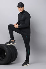 UNISEX BLACK ZIPPER LONG SLEEVE TOP | GREEN LOGO wait