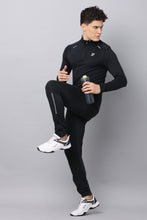 UNISEX BLACK ZIPPER LONG SLEEVE TOP | WHITE LOGO