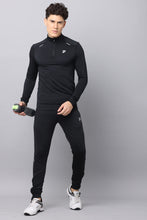 UNISEX BLACK ZIPPER LONG SLEEVE TOP | WHITE LOGO