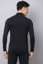 UNISEX BLACK ZIPPER LONG SLEEVE TOP | WHITE LOGO