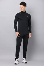 UNISEX BLACK ZIPPER LONG SLEEVE TOP | GOLD LOGO