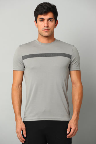 KA53 Chest Stripe DriFit Tshirt | Light grey