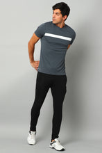 KA53 Chest Stripe DriFit Tshirt | Dark grey