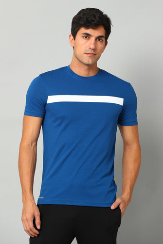 KA53 Chest Stripe DriFit Tshirt | Royal Blue