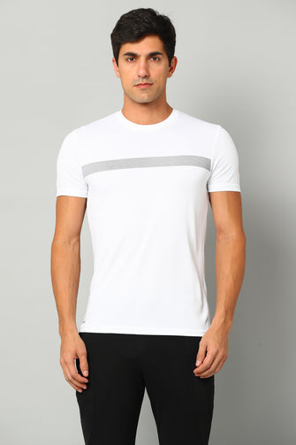KA53 Chest Stripe DriFit Tshirt | White