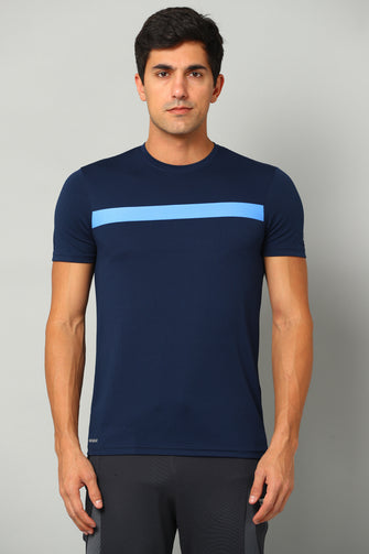 KA53 Chest Stripe DriFit Tshirt | Navy Blue