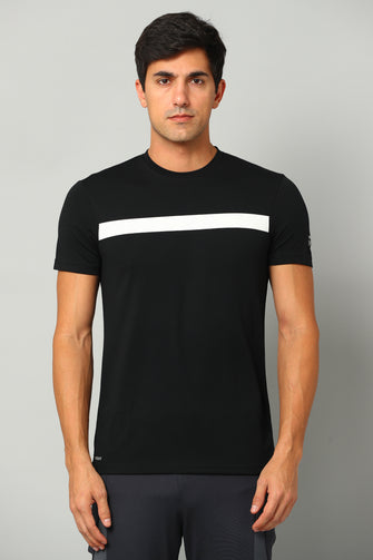 KA53 Chest Stripe DriFit Tshirt | Black